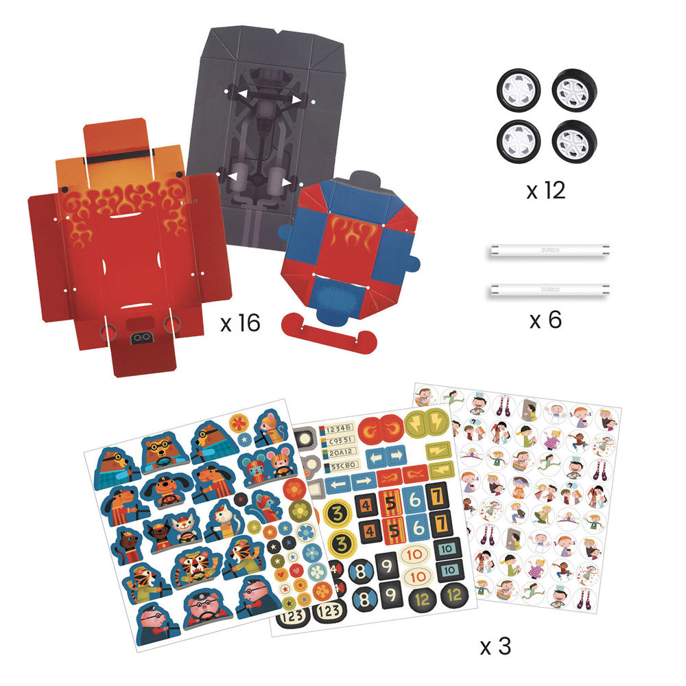 Djeco DIY Φτιάχνω Αγώνες αυτοκινήτων Grand Prix 07932