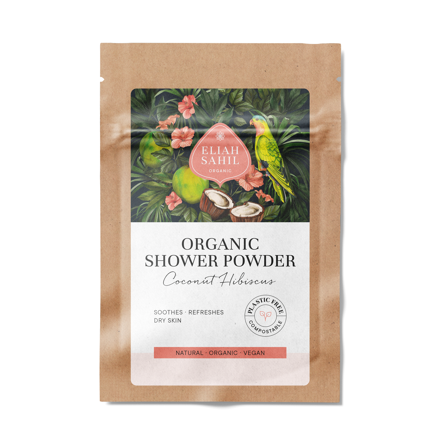 Organic Shower Powder Coconut Hibiscus| Sample 10g
