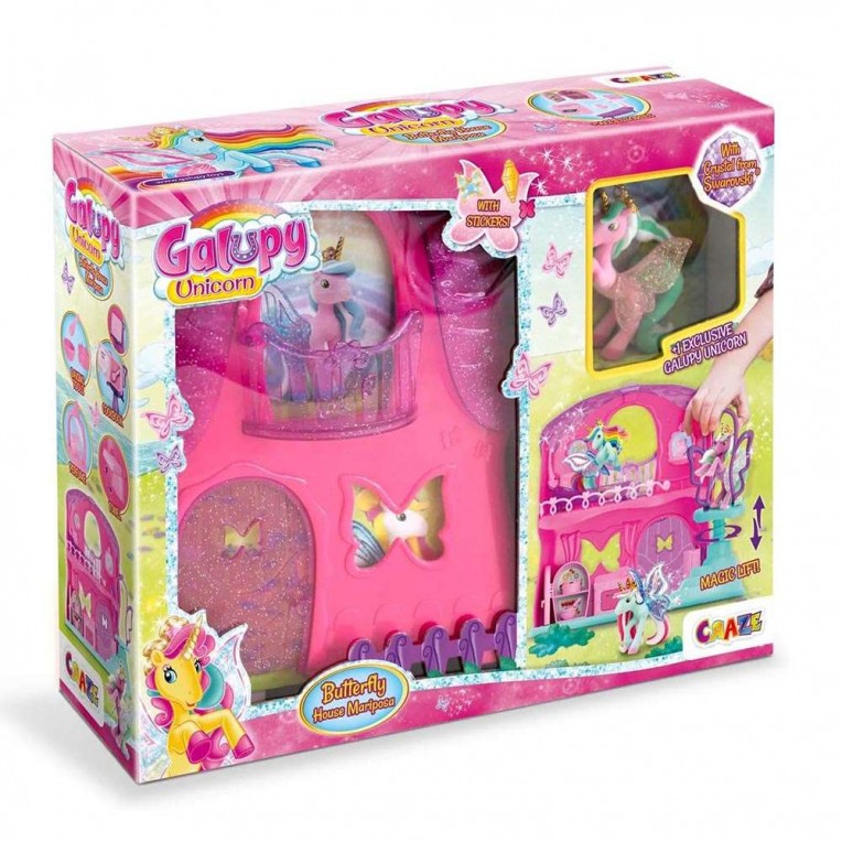Galupy Unicorn Butterfly Mariposa House σετ παιχνιδιού με φιγούρα μονόκερου και αξεσουάρ