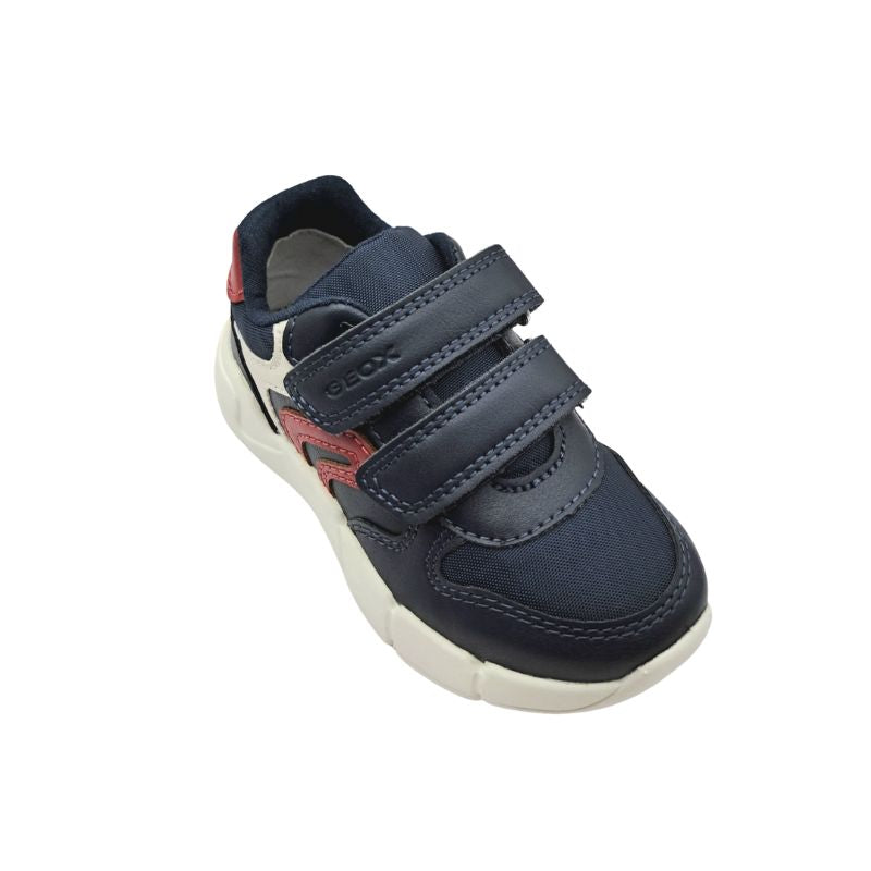 Geox B FLEXYPER MINI B566GD 054FU C0735 Sneaker για αγόρι σε δέρμα και αδιαβροχοποιημένο ύφασμα Κόκκινο-Λευκό-Μπλε