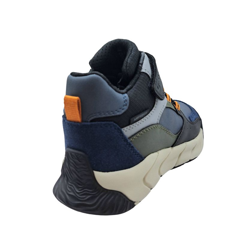 Gox J FLEXYPER PRO B ABX J56NBA 0ME22 C0033 Μποτάκι για αγόρι δερμάτινο Μπλέ-Χακί-Μαύρο