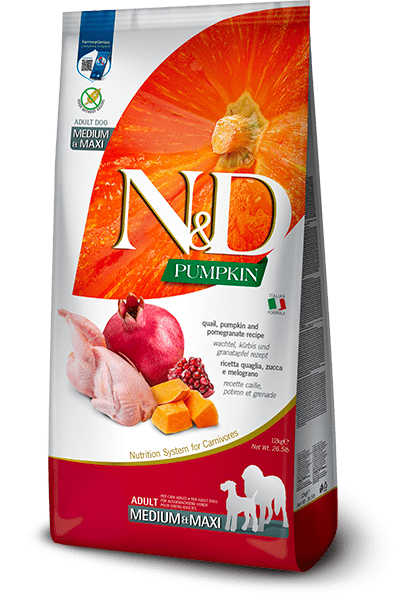 N&D DOG PUMPKIN QUAIL ADULT MED/MAX 12KG