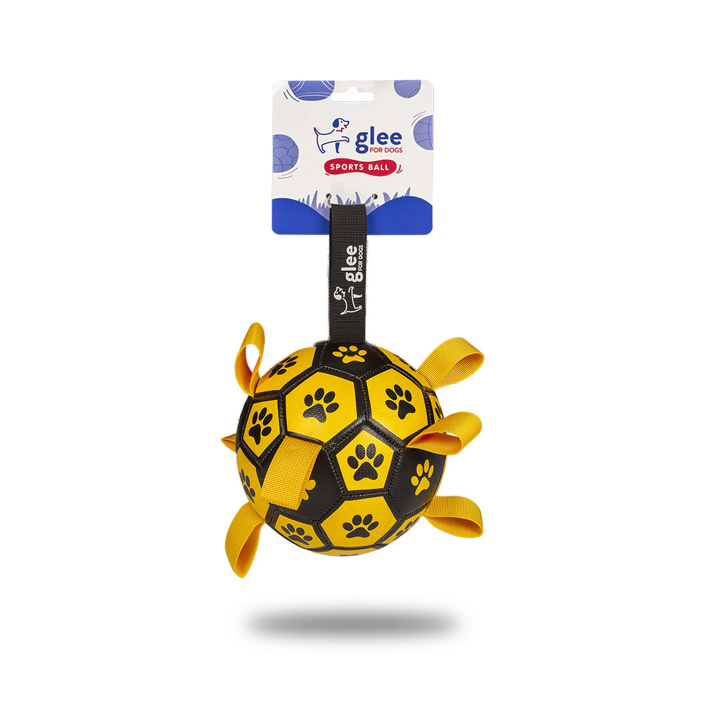 91133 GLEE ΠΑΙΧΝΙΔΙ ΣΚΥΛΟΥ SOCCER BALL ΚΙΤΡΙΝΟ - ΜΑΥΡΟ M