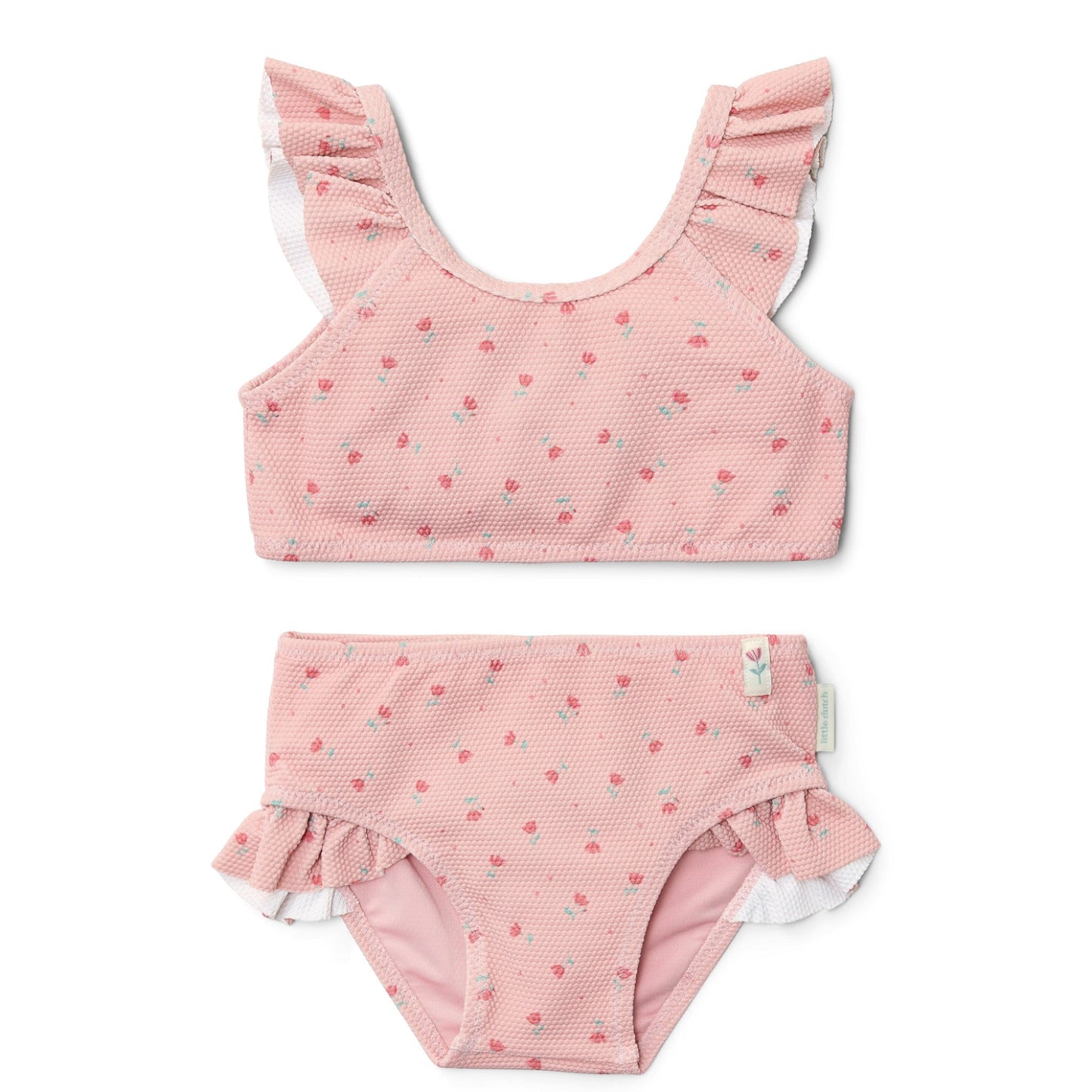 LITTLE DUTCH. Παιδικό σετ μπικίνι με βολάν Sunny Flowers Blush - Νο 86/92