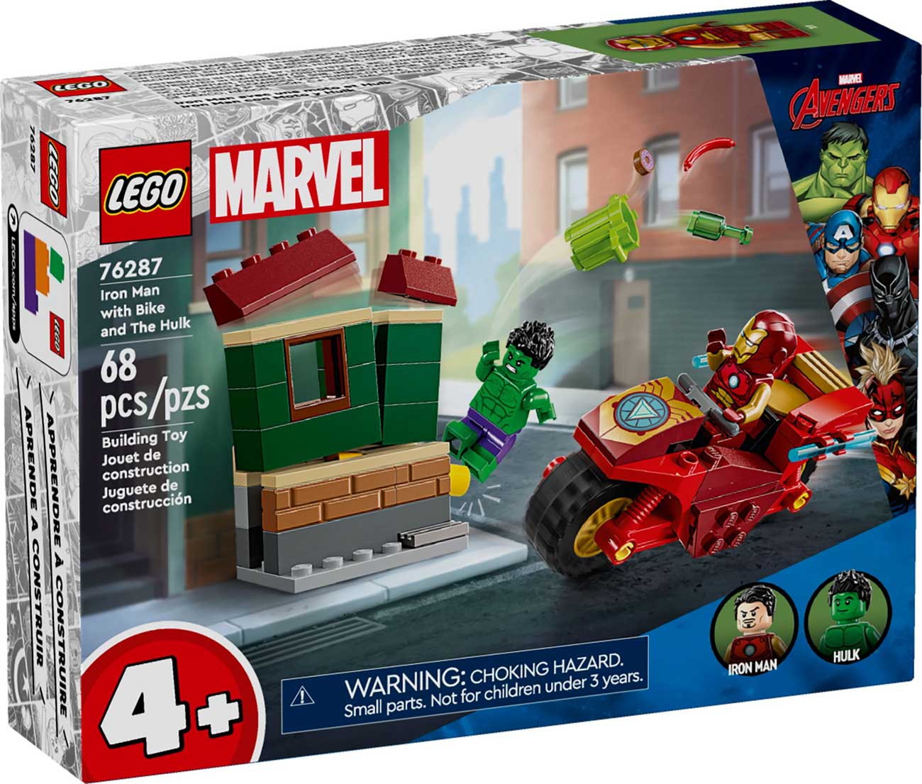 LEGO 76287 - LEGO MARVEL SUPER HEROES - Iron Man with Bike and The Hulk