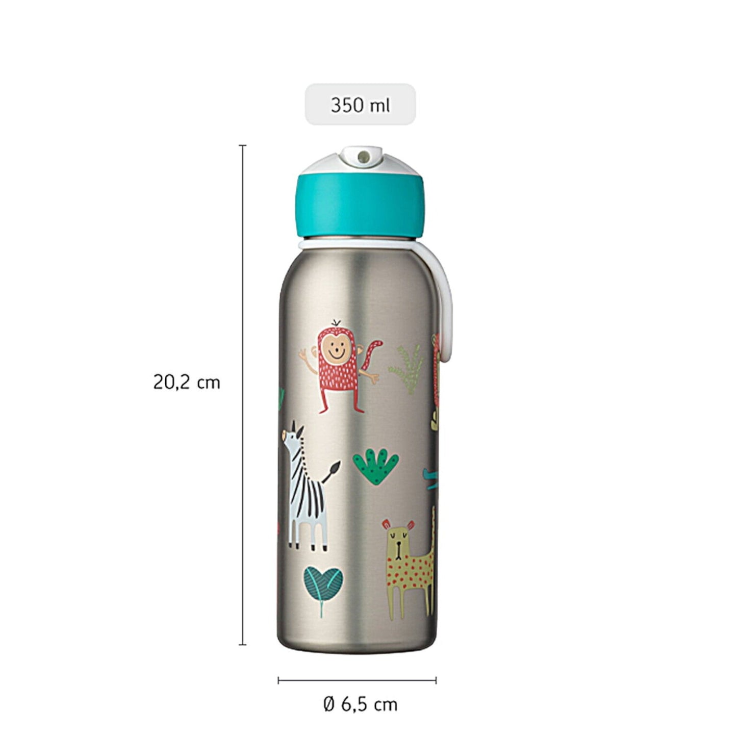 LITTLE DUTCH. Ανοξείδωτο μπουκάλι - θερμός flip-up campus 350 ml - Forest Friends