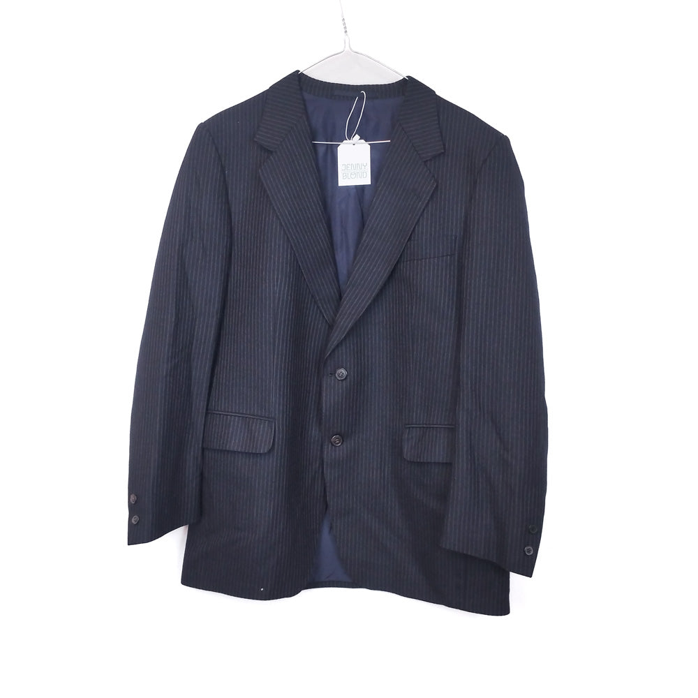 VIN-OUTW-32457 Vintage σακάκι μάλλινο ριγέ μπλε Μ