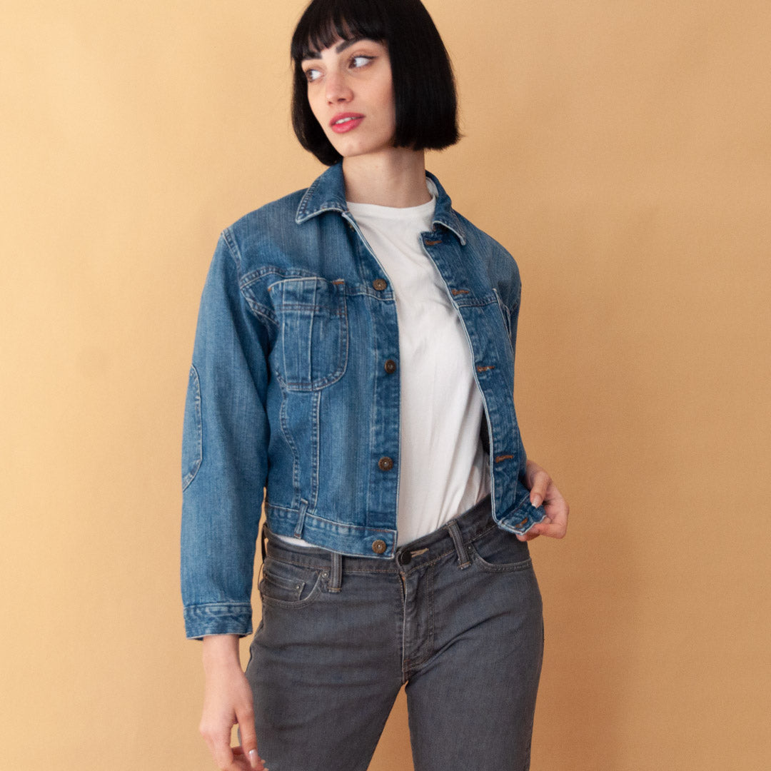VIN-OUTW-22665 Vintage 90's denim τζάκετ crop S