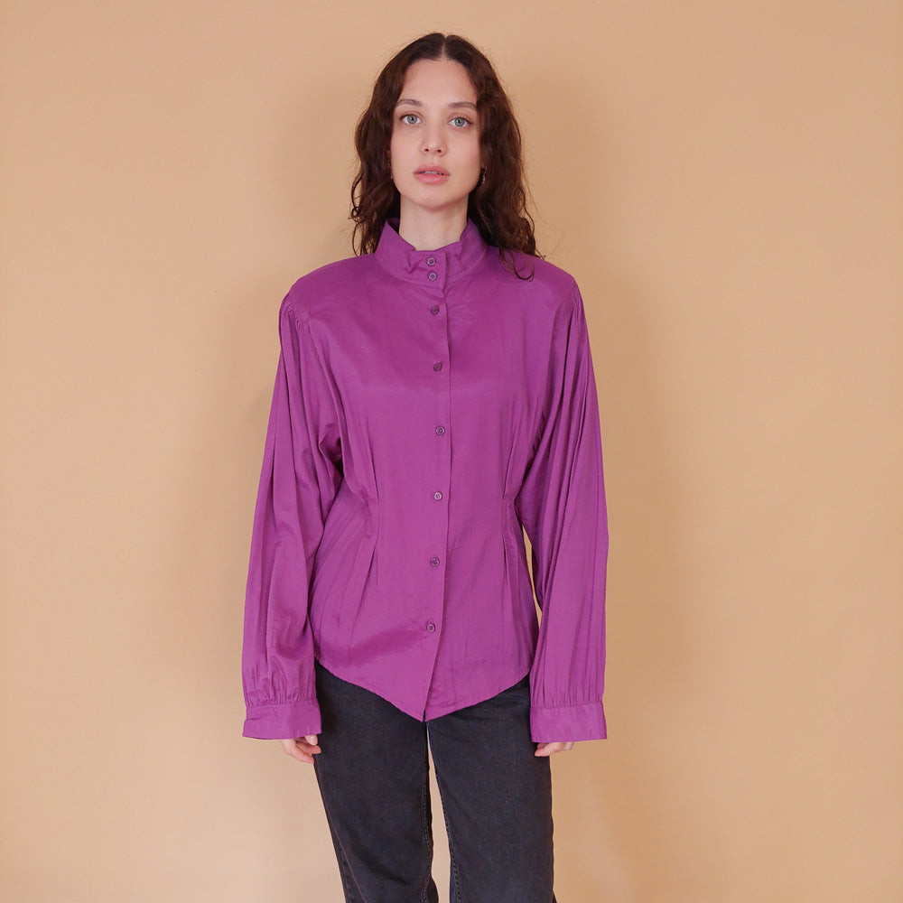 VIN-BLO-32161 Vintage πουκάμισο magenta M-L