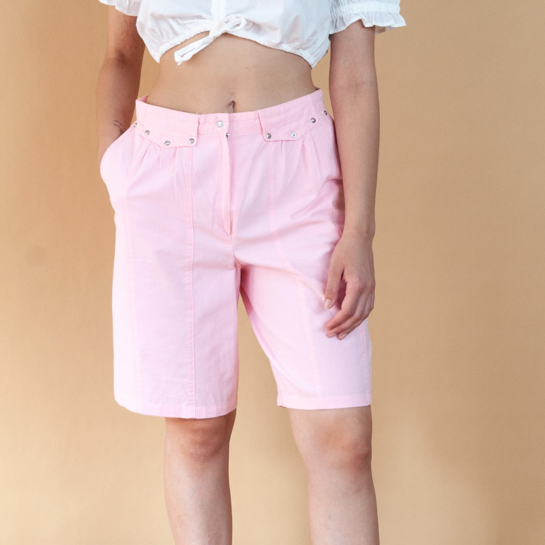 VIN-TR-24137 Vintage βερμούδα ροζ M-L