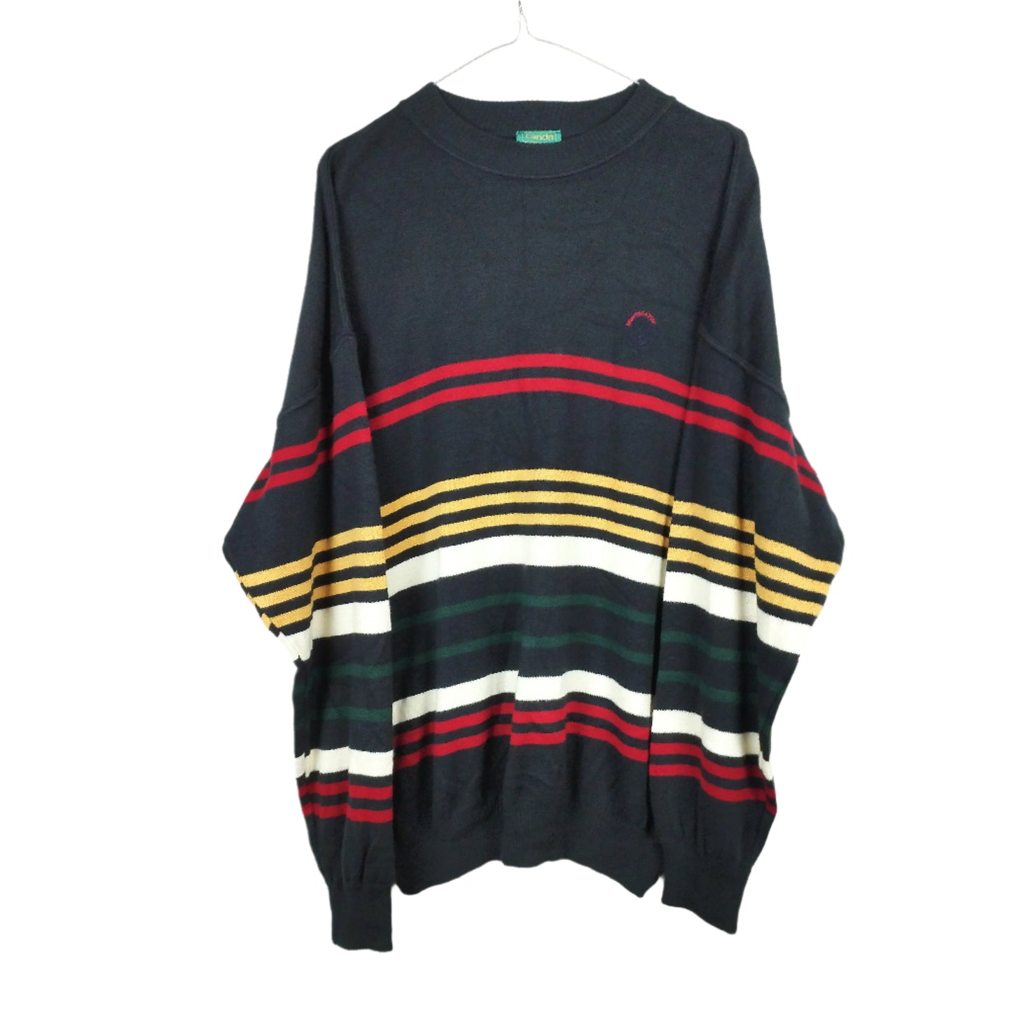 VIN-KNIT-28941 Vintage πλεκτή μπλούζα μπλε XL