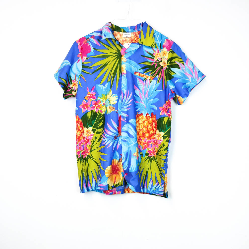 VIN-SHI-30418 Vintage πουκάμισο Hawaiian print XS
