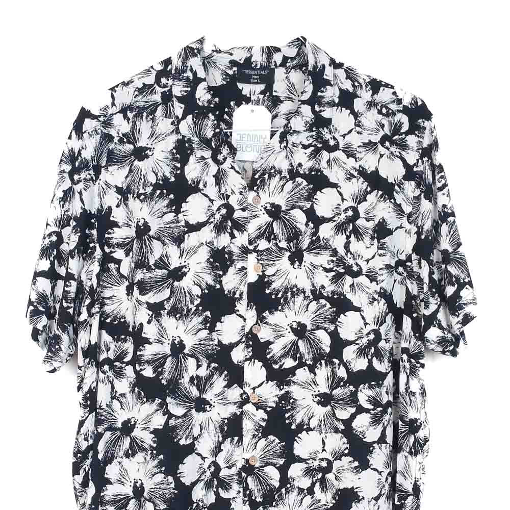 VIN-SHI-31864 Vintage πουκάμισο βισκόζη hawaiian print L