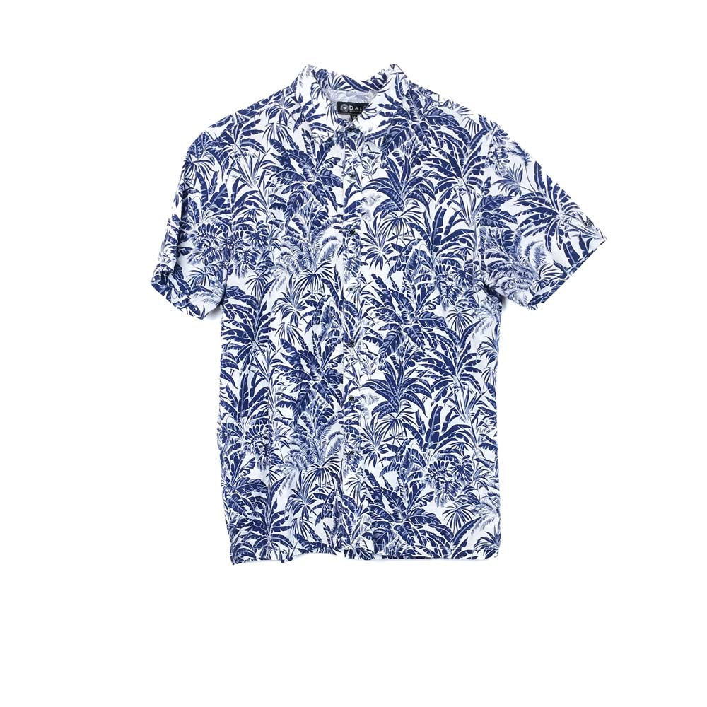 VIN-SHI-31847 Vintage πουκάμισο βαμβακερό hawaiian print S