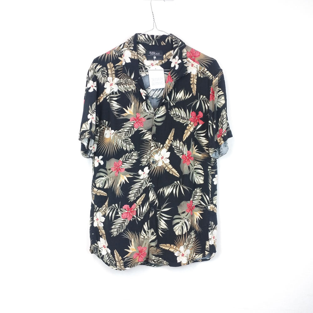 VIN-SHI-31863 Vintage πουκάμισο βισκόζη hawaiian print M