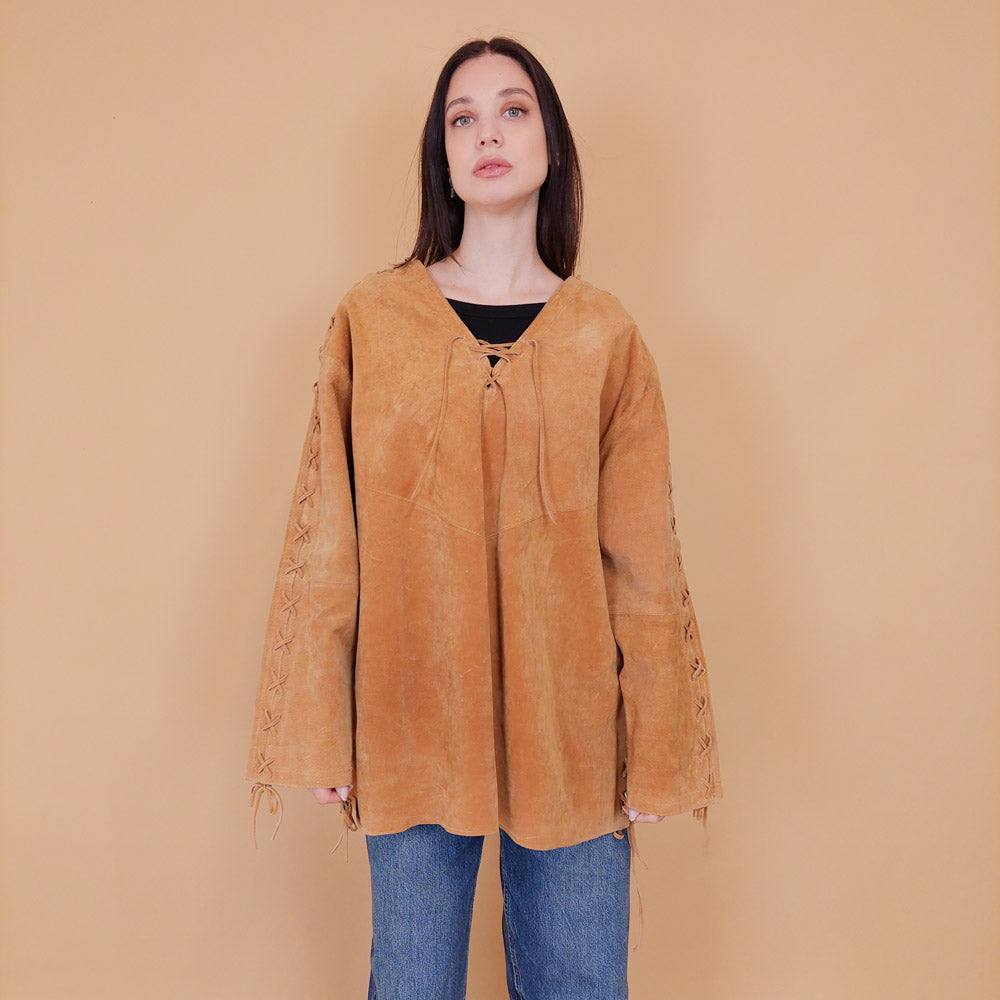 VIN-OUTW-31250 Vintage σουέντ πανωφόρι L