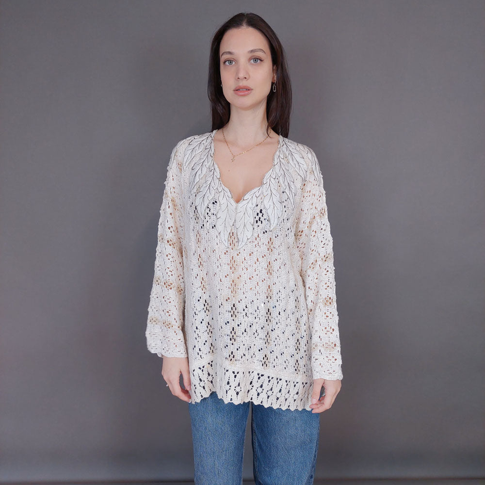 VIN-KNIT-33254 Vintage πλεκτή μπλούζα L-XL
