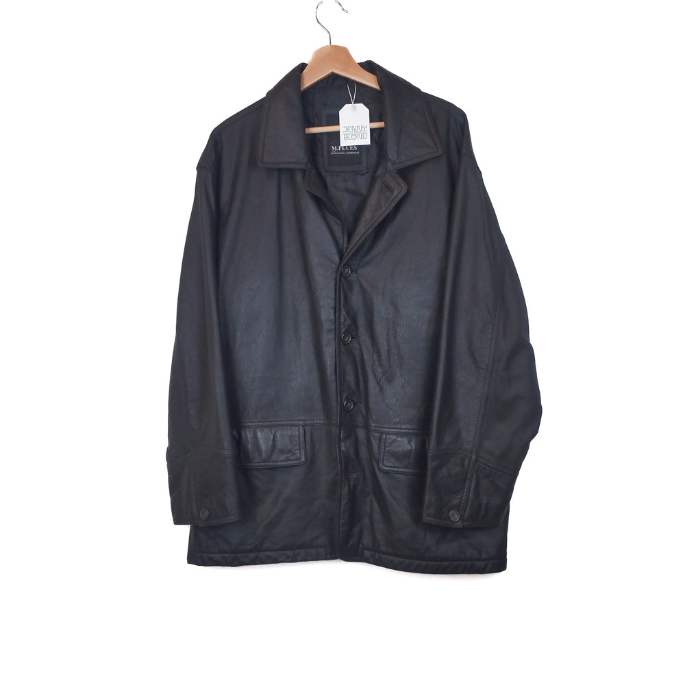 VIN-OUTW-32885 Vintage μαύρο δερμάτινο jacket L
