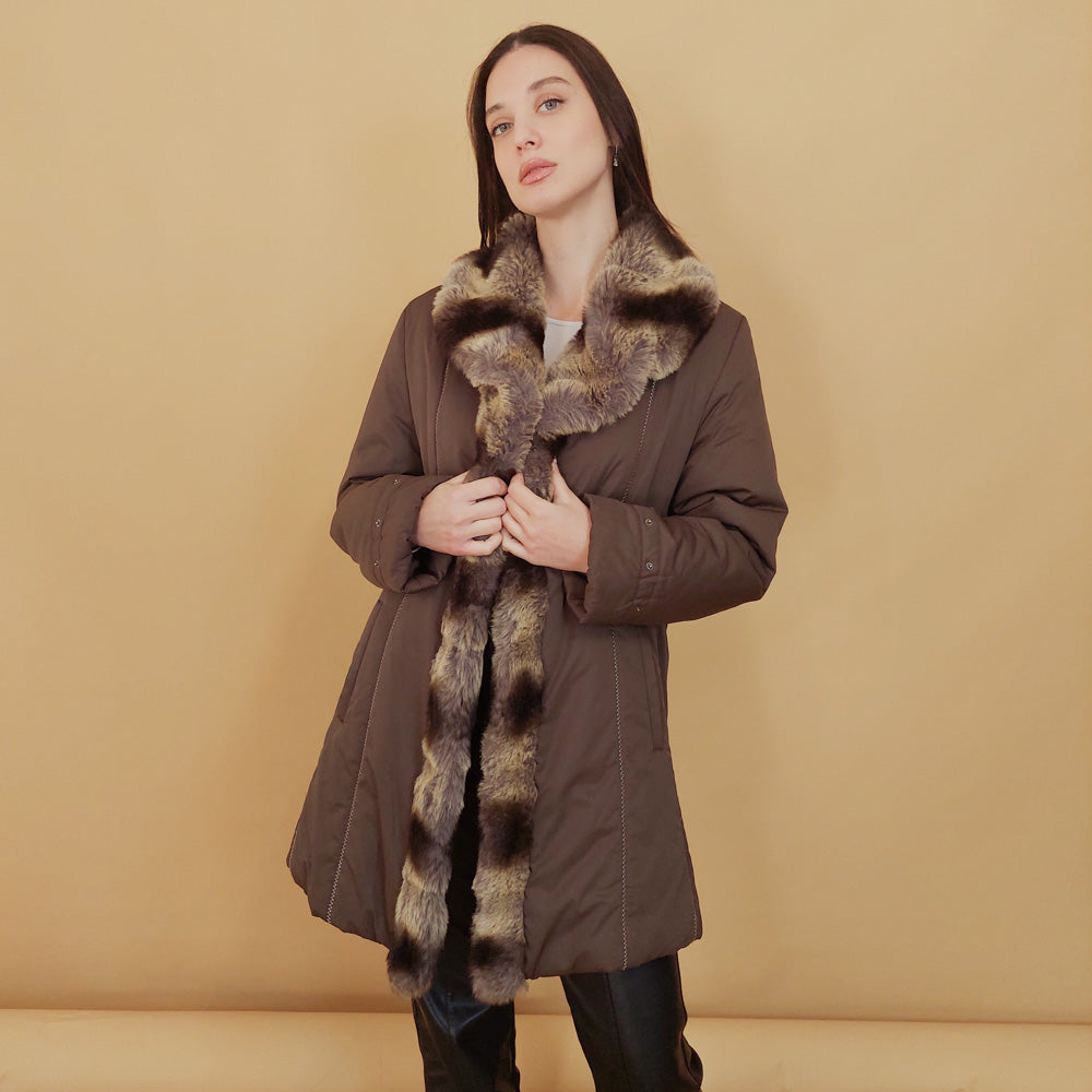 VIN-OUTW-29770 Vintage μπουφάν με γούνα M-L