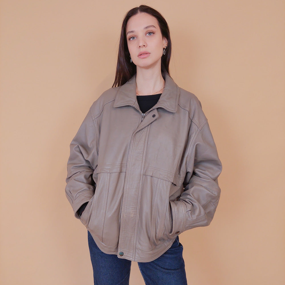 VIN-OUTW-32504 Vintage δερμάτινο jacket L-XL