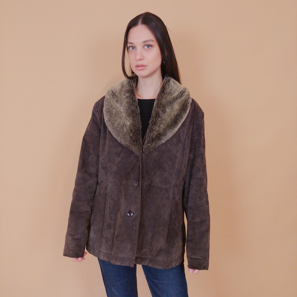 VIN-OUTW-32502 Vintage δερμάτινο σουέντ jacket Μ-L