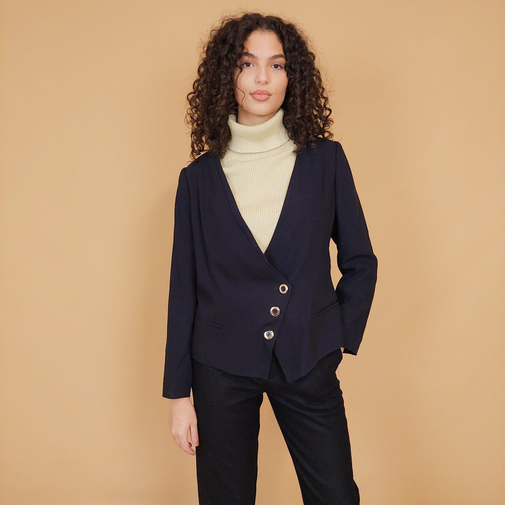 VIN-OUTW-29175 Vintage σακάκι μπλε Μ-L