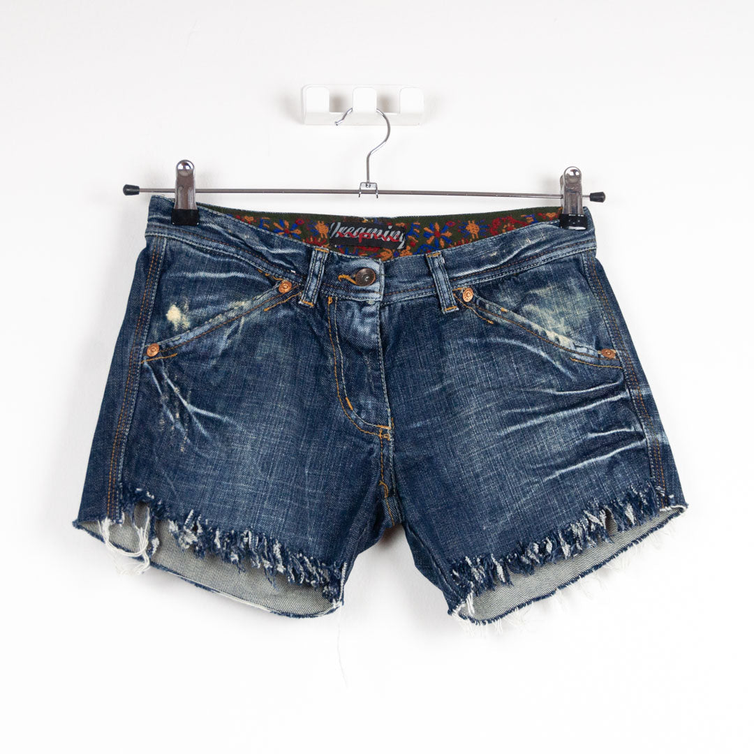 VIN-TR-23760 Vintage denim Remade shorts XS