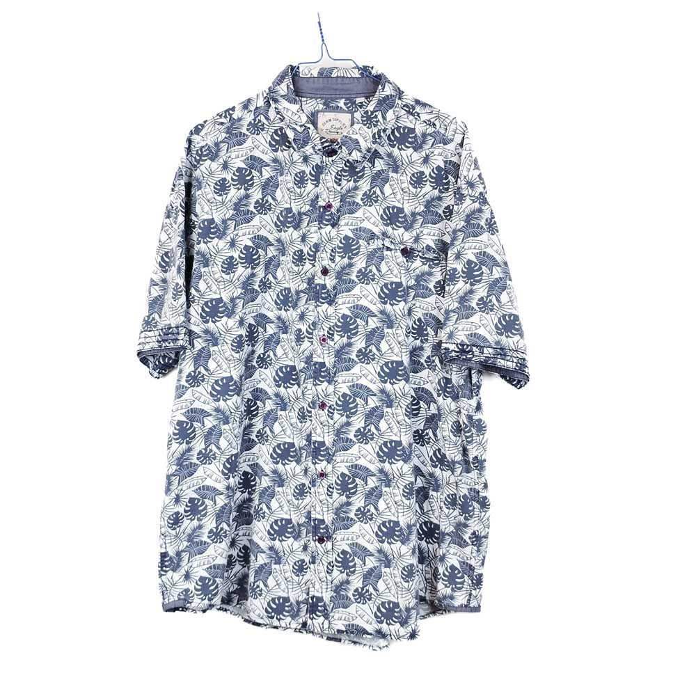 VIN-SHI-31808 Vintage πουκάμισο βαμβακερό hawaiian print L