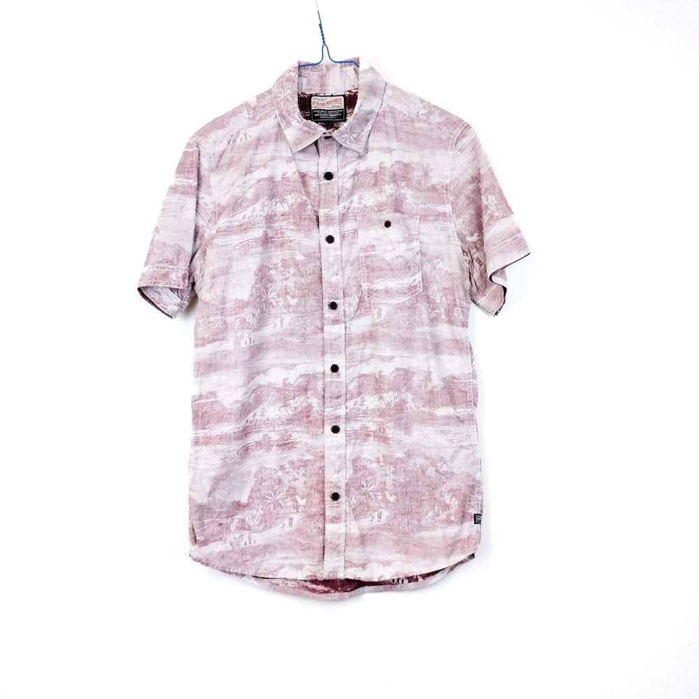 VIN-SHI-31810 Vintage πουκάμισο βαμβακερό hawaiian print S