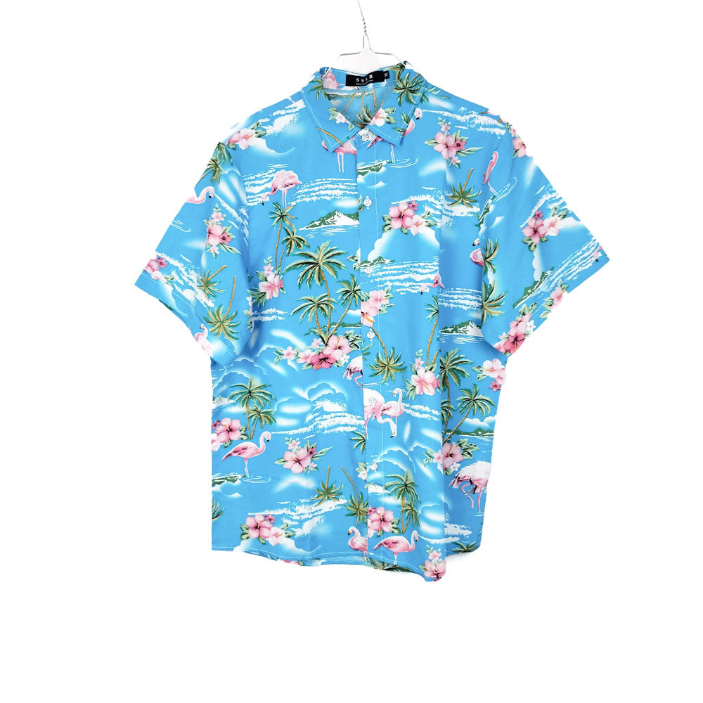 VIN-SHI-31906 Vintage πουκάμισο hawaiian print M