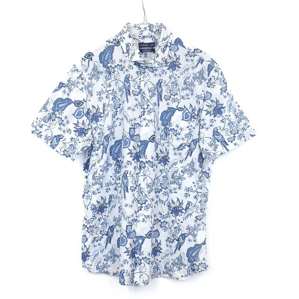 VIN-SHI-31722 Vintage πουκάμισο βαμβακερό Hawaiian print ΧL