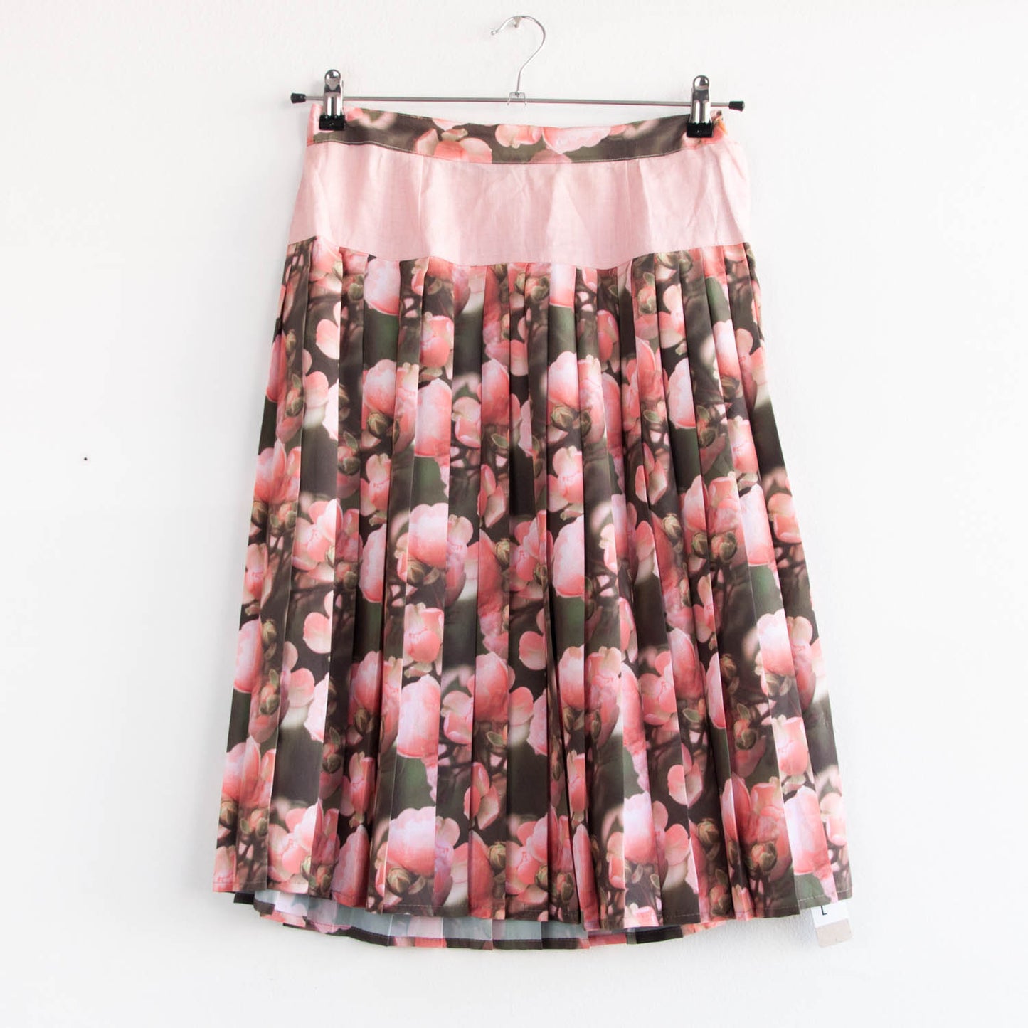 VIN-SKI-06197 Vintage εμπριμέ φούστα ροζ L