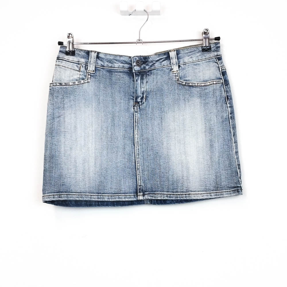 VIN-SKI-31560 Vintage ντένιμ κοντή φούστα M