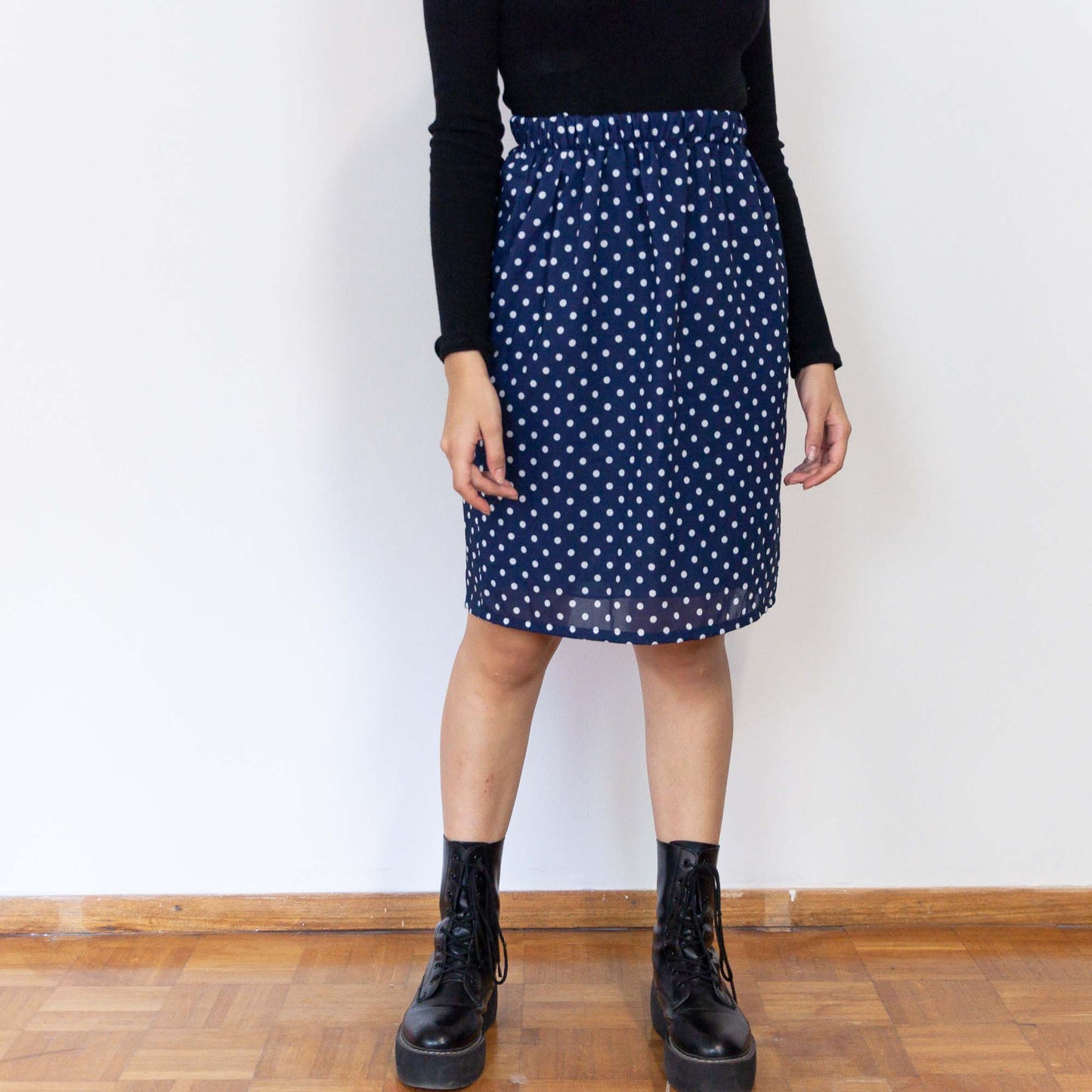 VIN-SKI-18991 Vintage φούστα πουά S-M