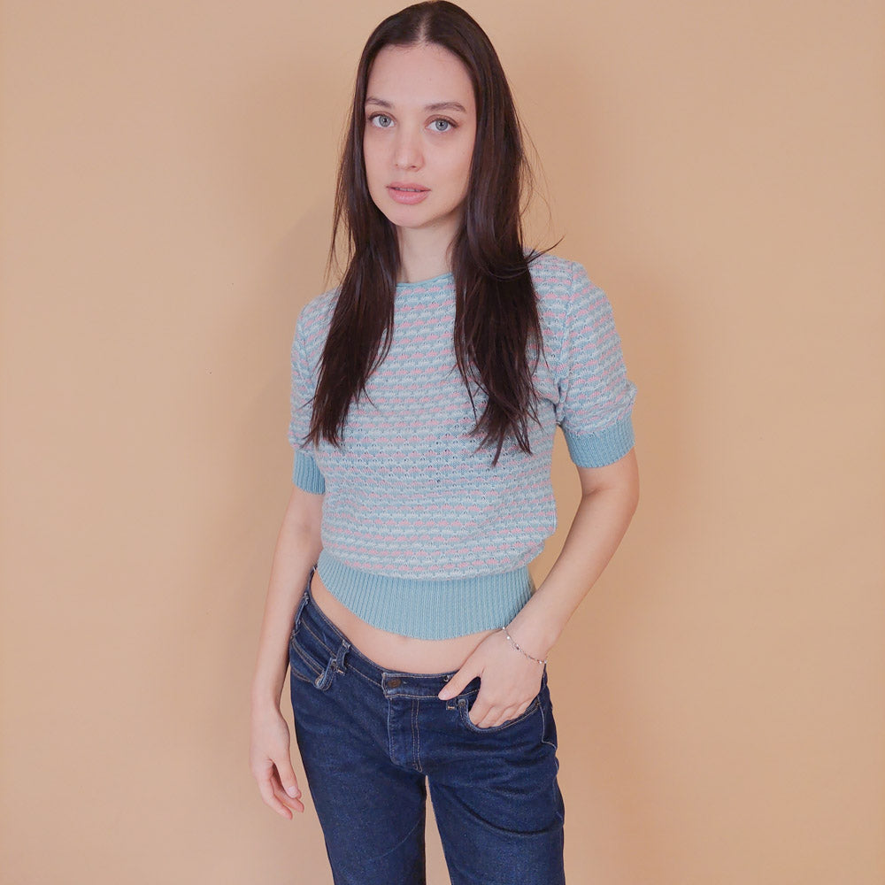 VIN-BLO-32613 Vintage τοπ πλεκτό S