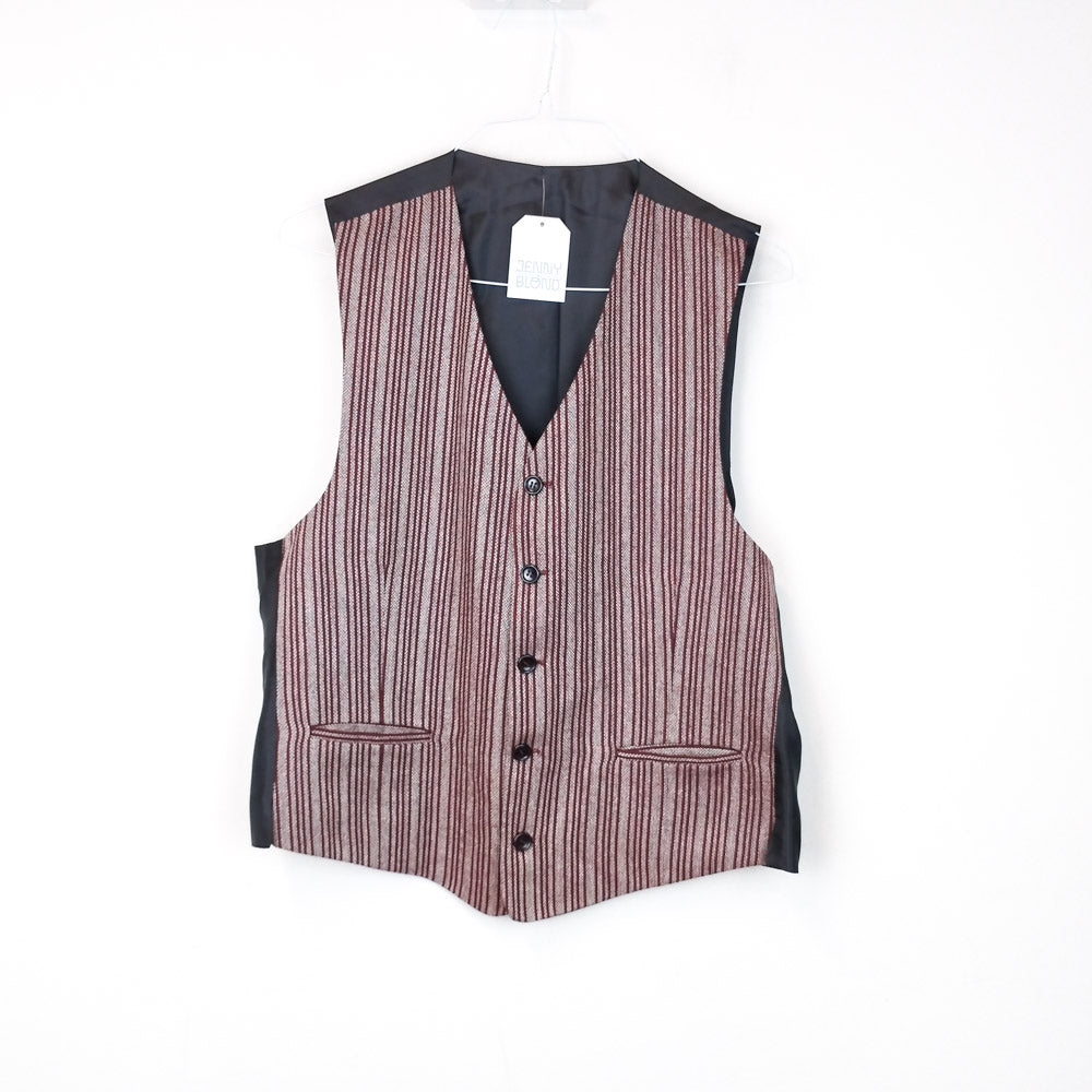 VIN-OUTW-30821 Vintage γιλέκο μάλλινο ριγέ XL