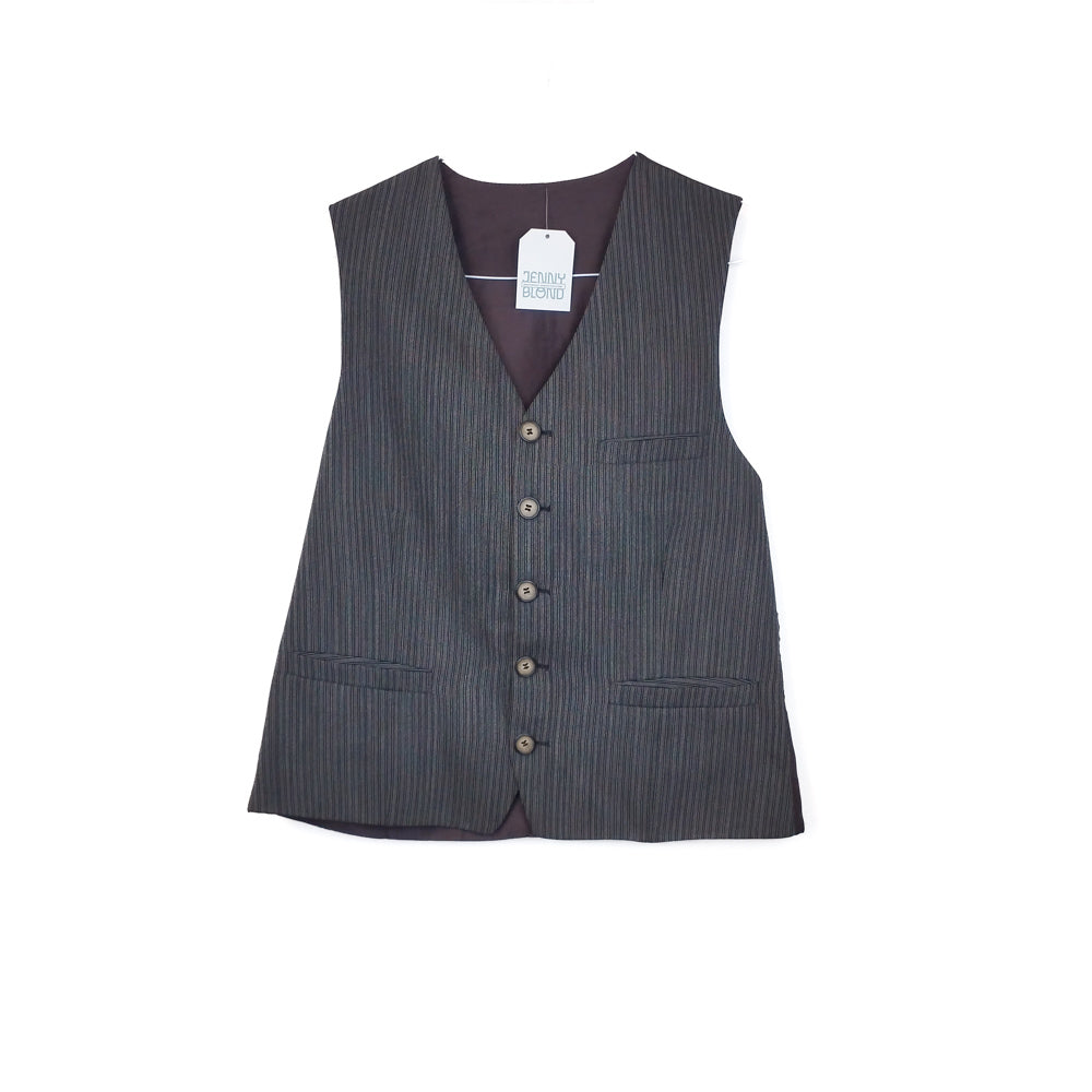 VIN-OUTW-32445 Vintage γιλέκο ριγέ υφασμάτινο M