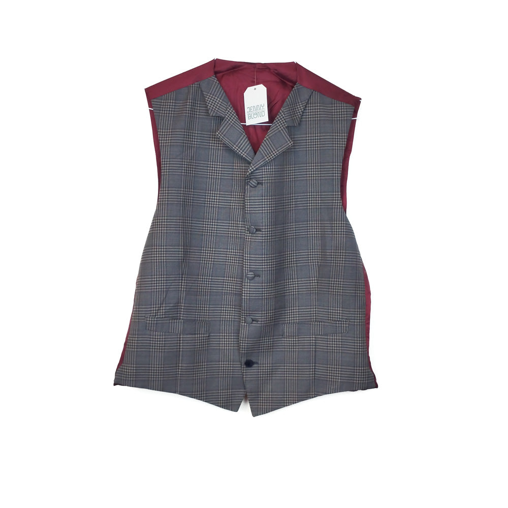 VIN-OUTW-32439 Vintage γιλέκο καρό υφασμάτινο XL