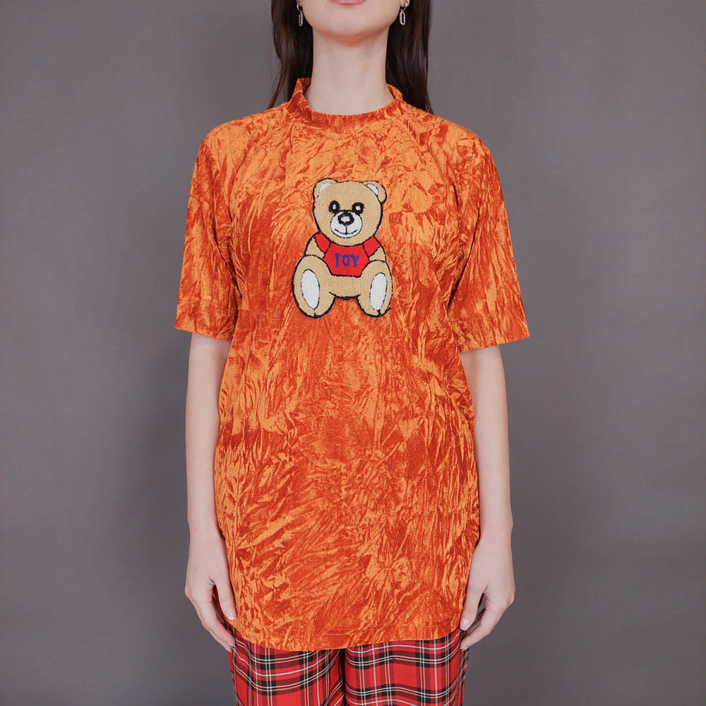 VIN-BLO-32943 Vintage μπλούζα βελουτέ Μ-L