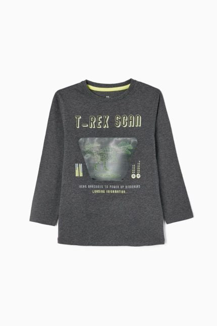 Zippy Kids μπλούζα T-REX γκρι
