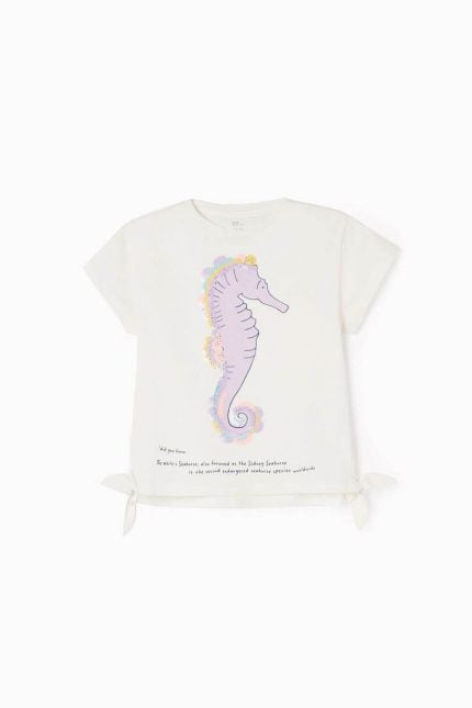 Ζippy Kids μπλουζάκι για κορίτσια SEAHORSE λευκό