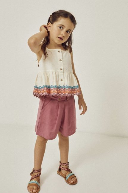 Ζippy Kids τοπ κέντημα μπεζ