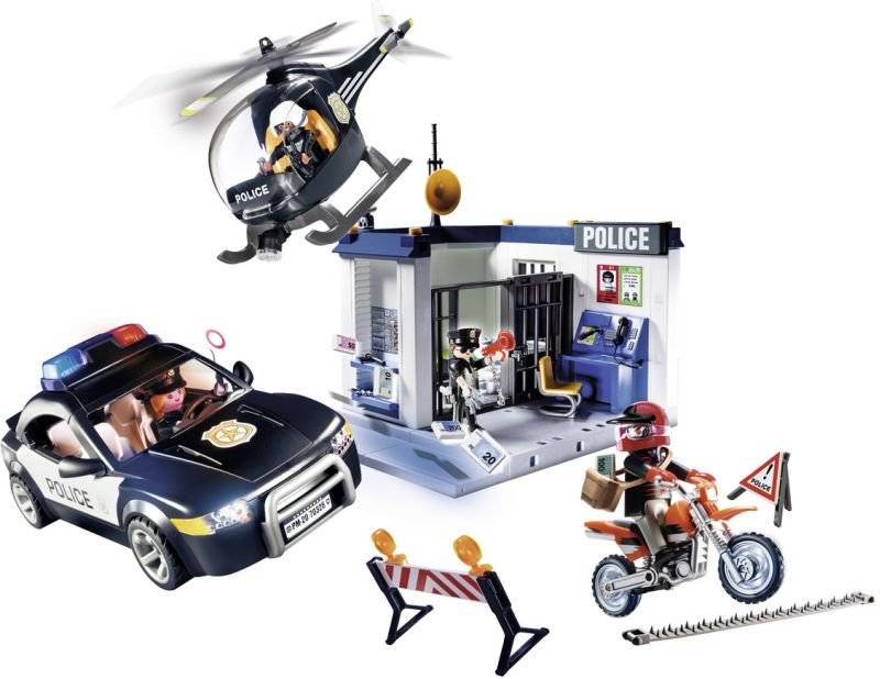 Playmobil Police Action Αστυνομικός Σταθμός Με Ελικόπτερο Και Περιπολικό 70326