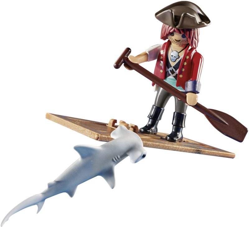 Playmobil Special Plus Πειρατής Με Σχεδία Και Σφυροκέφαλος Καρχαρίας (70598)