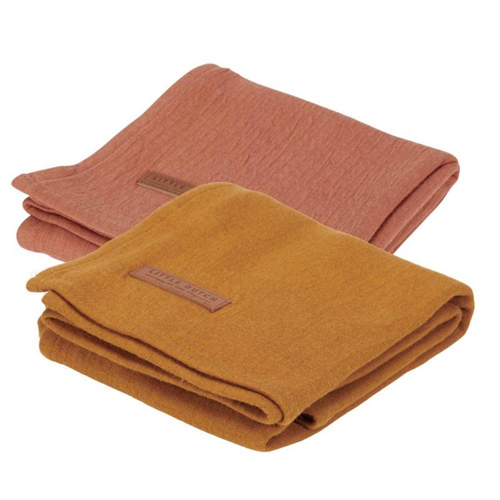 Little Dutch Σετ 2 κουβερτάκια αγκαλιάς Pure Rust/Pure Ochre Spice 70X70εκ. LD50330186