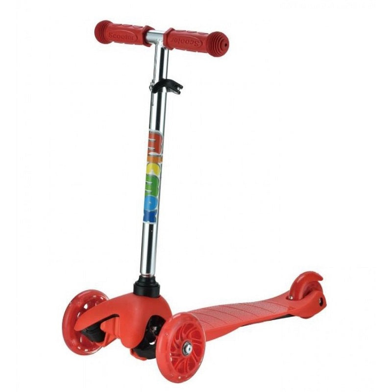 SCOOTER ΤΡΙΚΥΚΛΟ ΑΛΟΥΜΙΝΙΟΥ ΜΕ ΦΩΣ ΣΤΙΣ ΡΟΔΕΣ ΚΟΚΚΙΝΟ