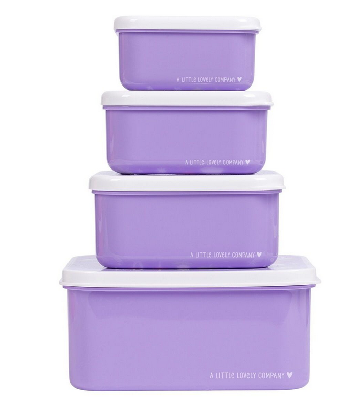A little lovely company Σετ 4 δοχεία φαγητού Lunch &amp; Snack Box Unicorn Dreams SBSEUD73