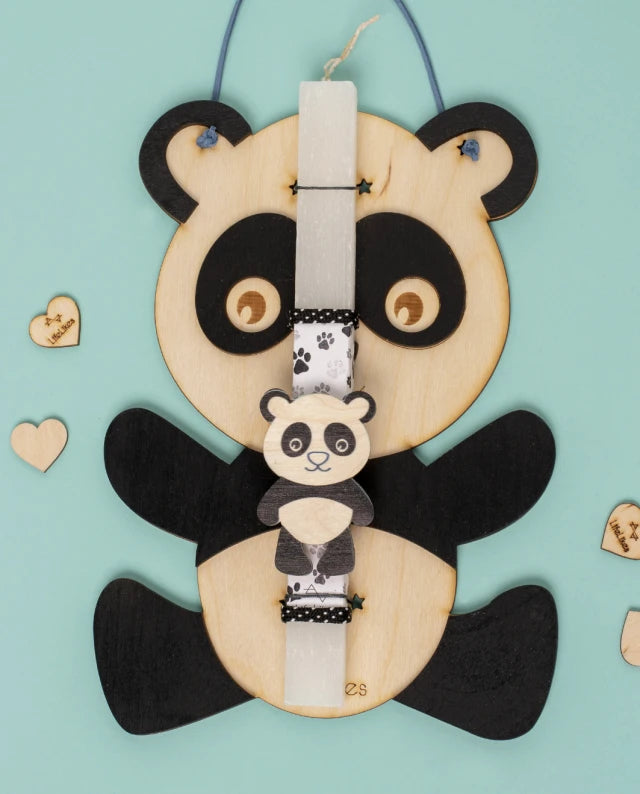 Panda σε Ξύλινο Κάδρο