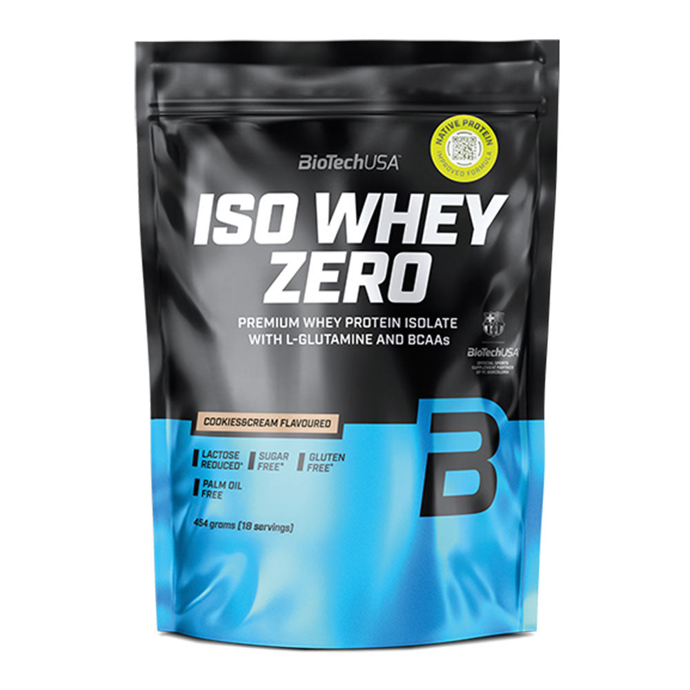 Biotech USA Iso Whey Zero With Glutamine & BCAAs Πρωτεΐνη Ορού Γάλακτος Χωρίς Γλουτένη & Λακτόζη 454gr Cookies & Cream