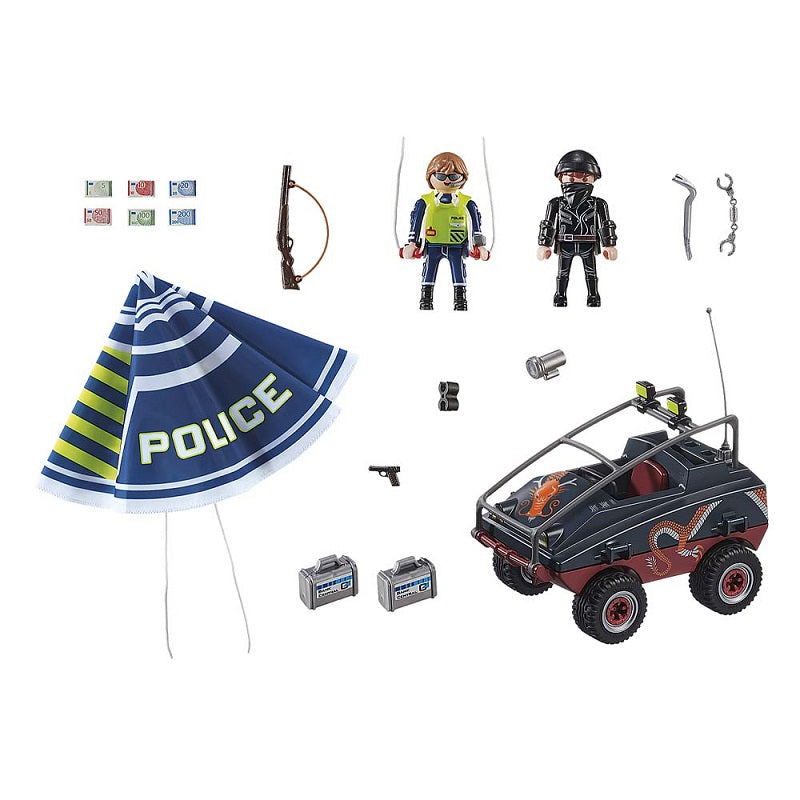 Playmobil City Action – Καταδίωξη Αμφίβιου Οχήματος από Αστυνομικό Αλεξίπτωτο 70781